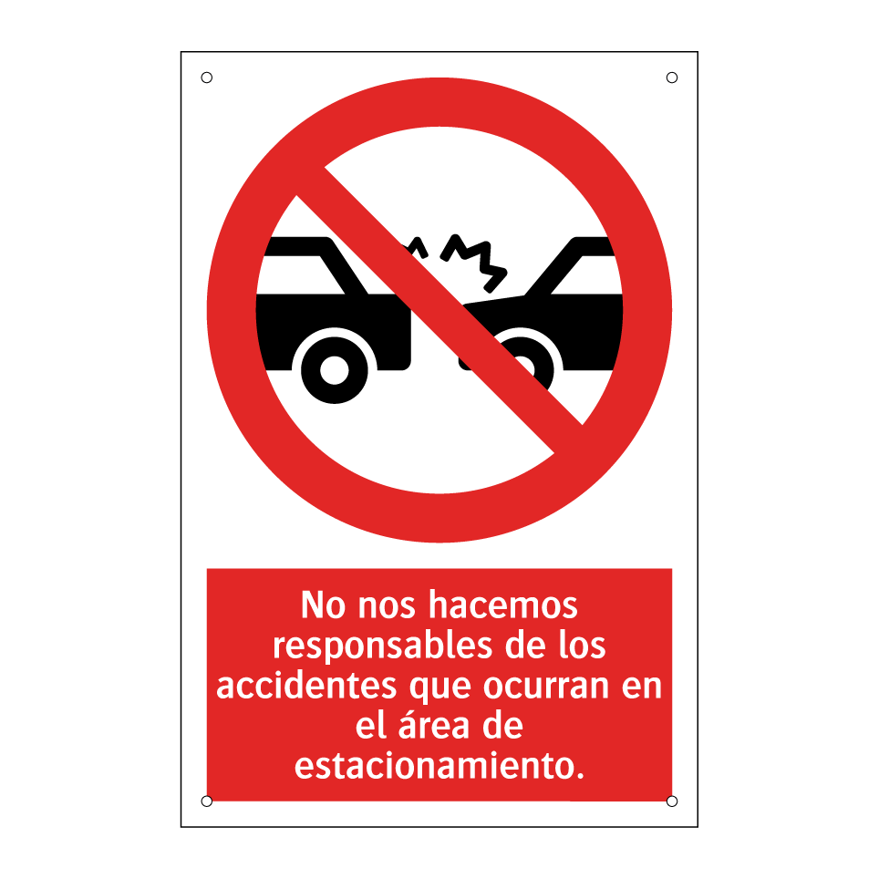 No nos hacemos responsables de los accidentes que ocurran en el área de estacionamiento.