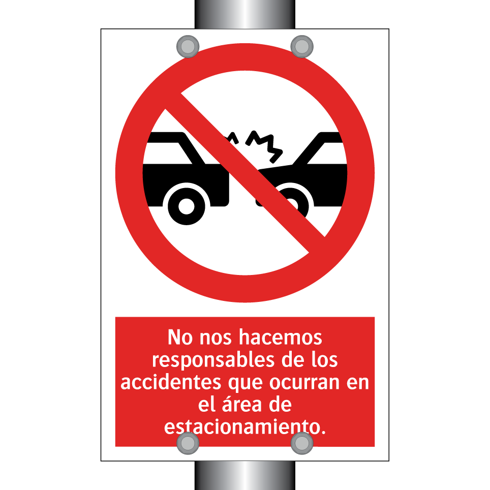 No nos hacemos responsables de los accidentes que ocurran en el área de estacionamiento.