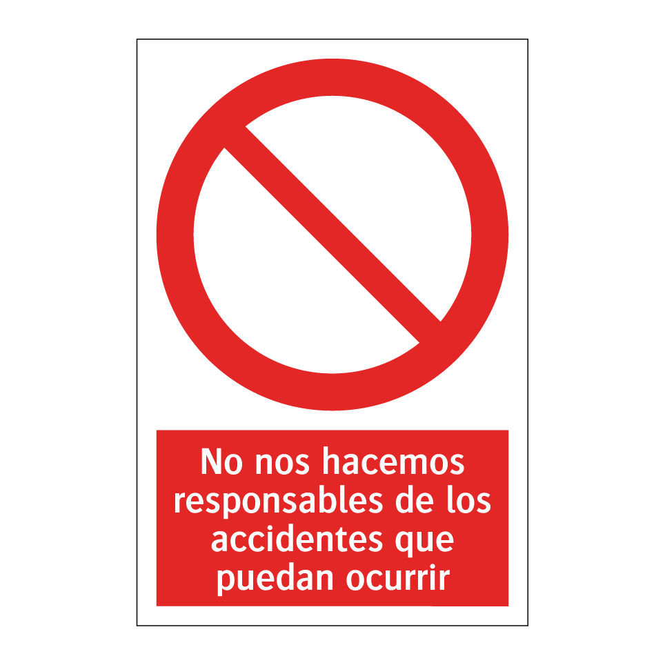 No nos hacemos responsables de los accidentes que puedan ocurrir
