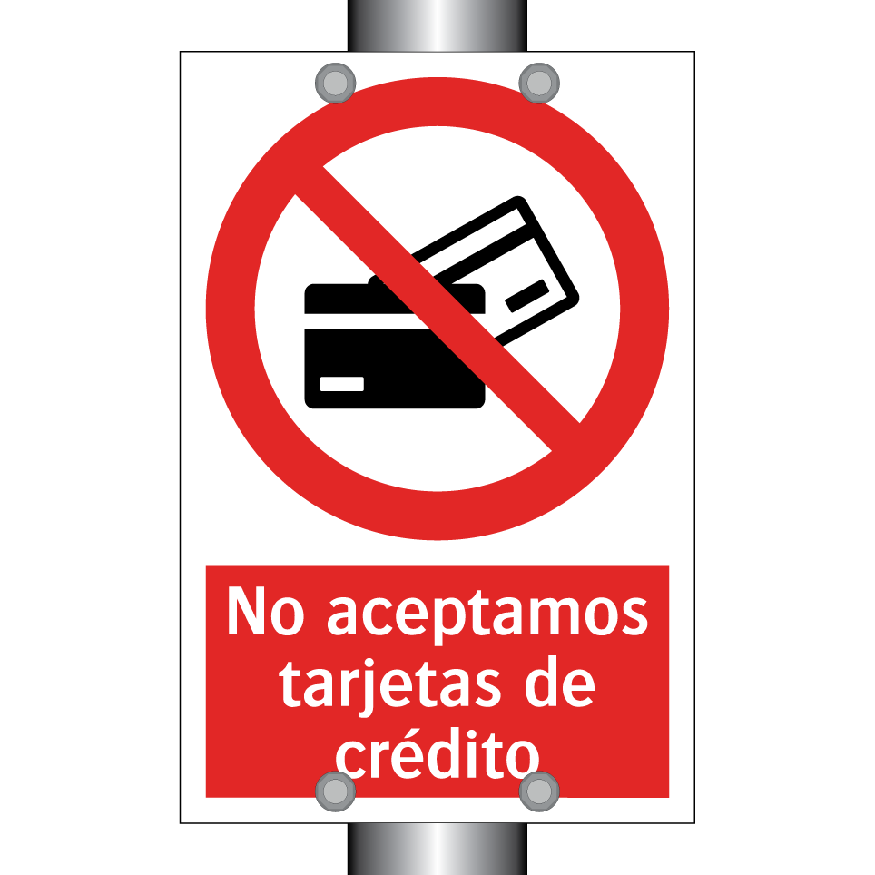 No aceptamos tarjetas de crédito