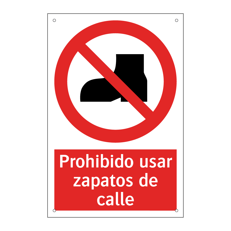 Prohibido usar zapatos de calle