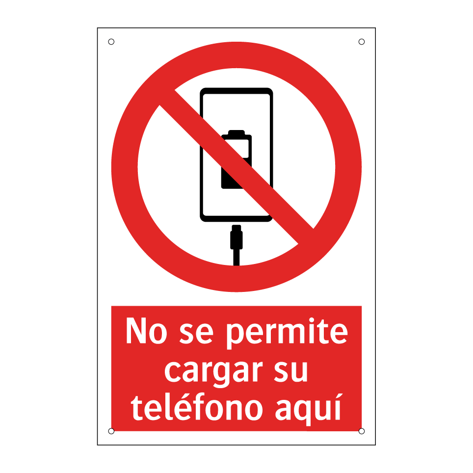 No se permite cargar su teléfono aquí