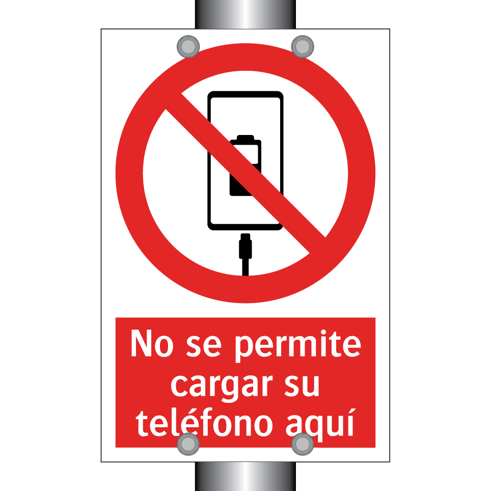 No se permite cargar su teléfono aquí