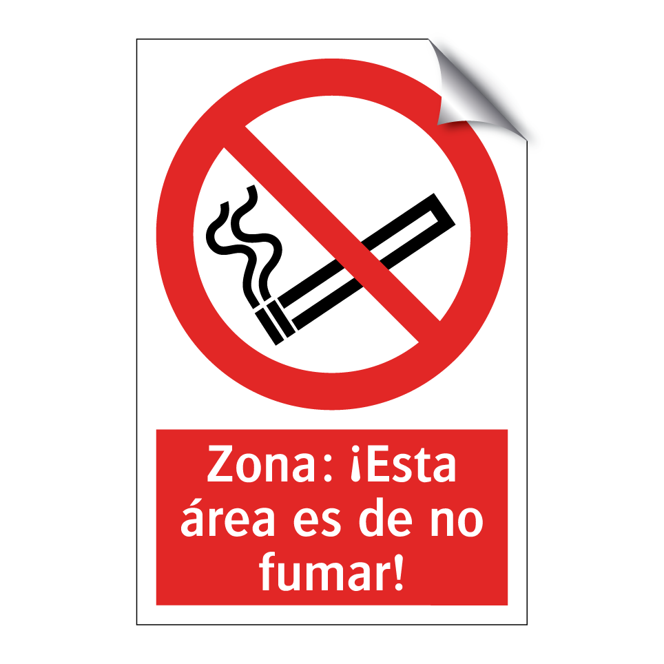 Zona: ¡Esta área es de no fumar!