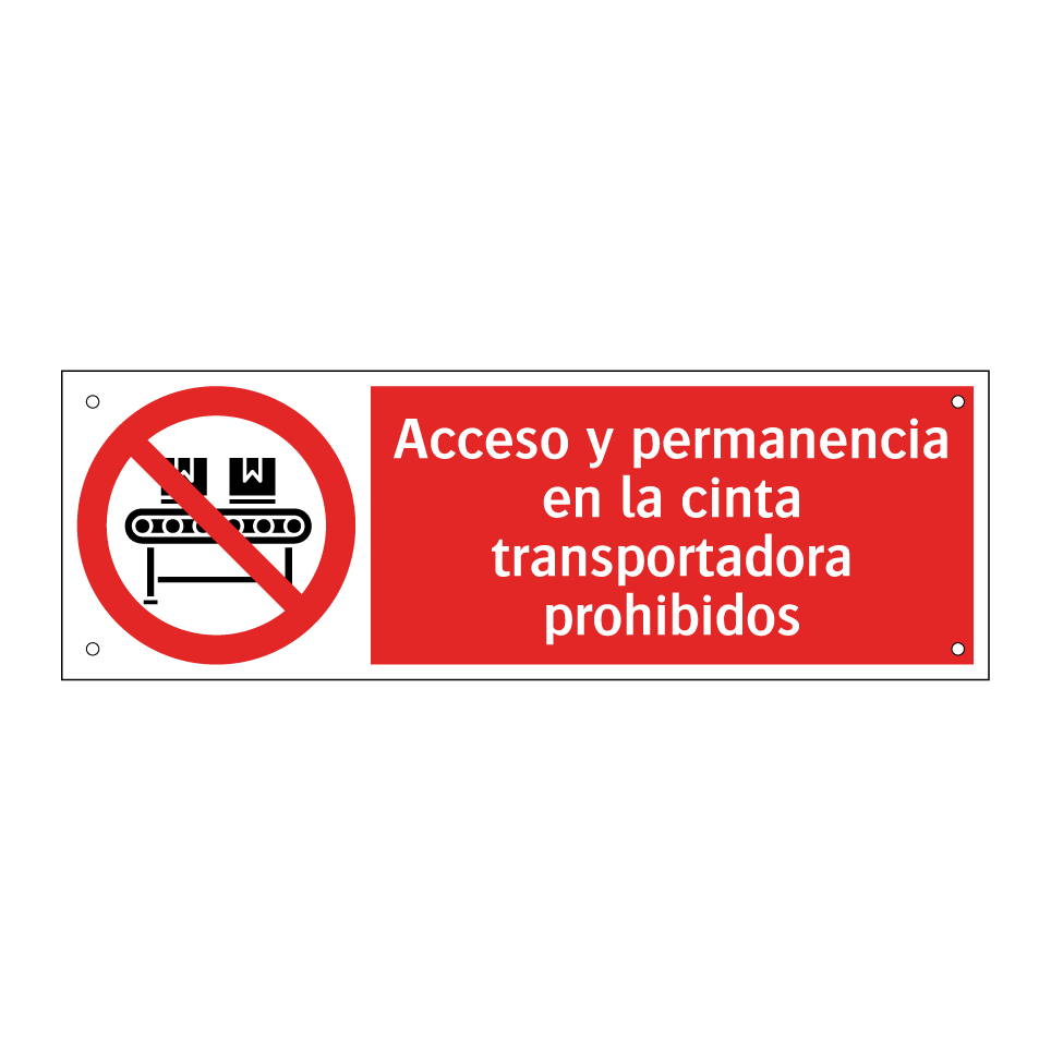 Acceso y permanencia en la cinta transportadora prohibidos
