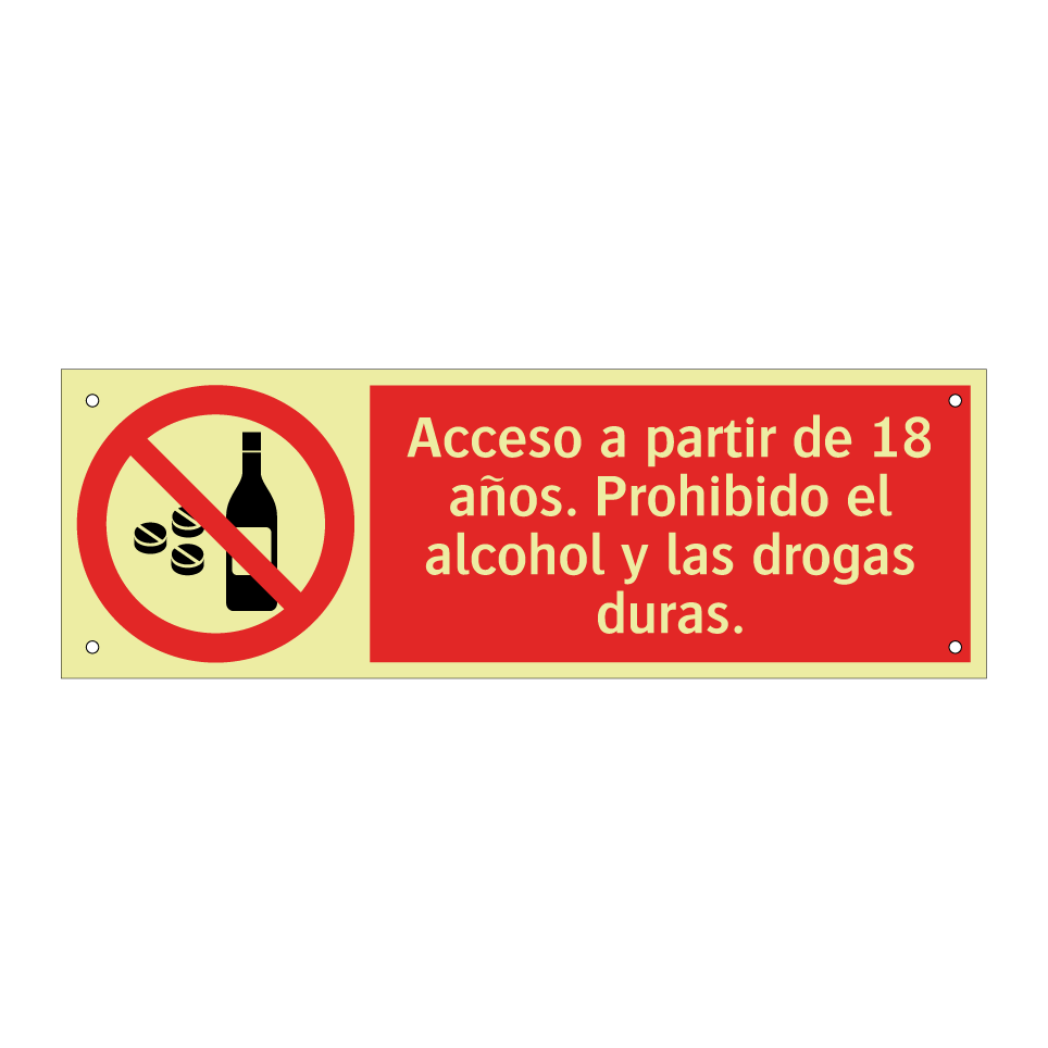Acceso a partir de 18 años. Prohibido el alcohol y las drogas duras.