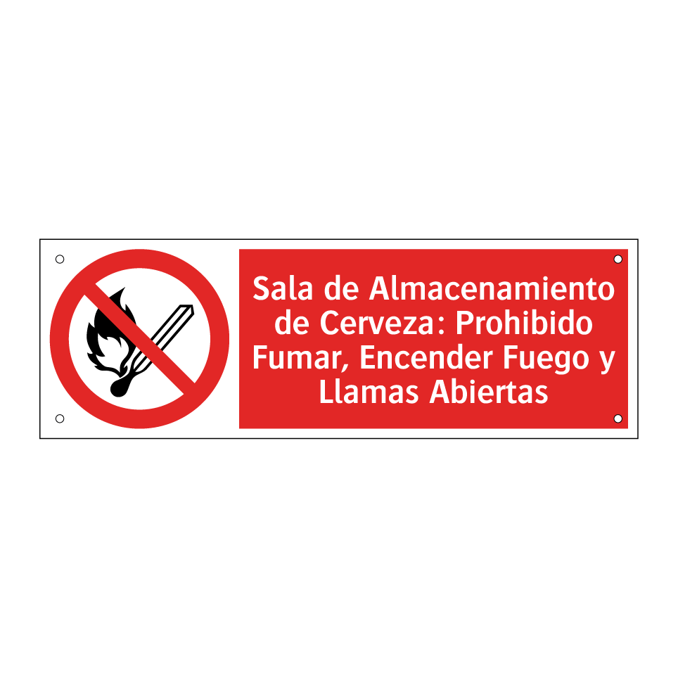 Sala de Almacenamiento de Cerveza: Prohibido Fumar, Encender Fuego y Llamas Abiertas