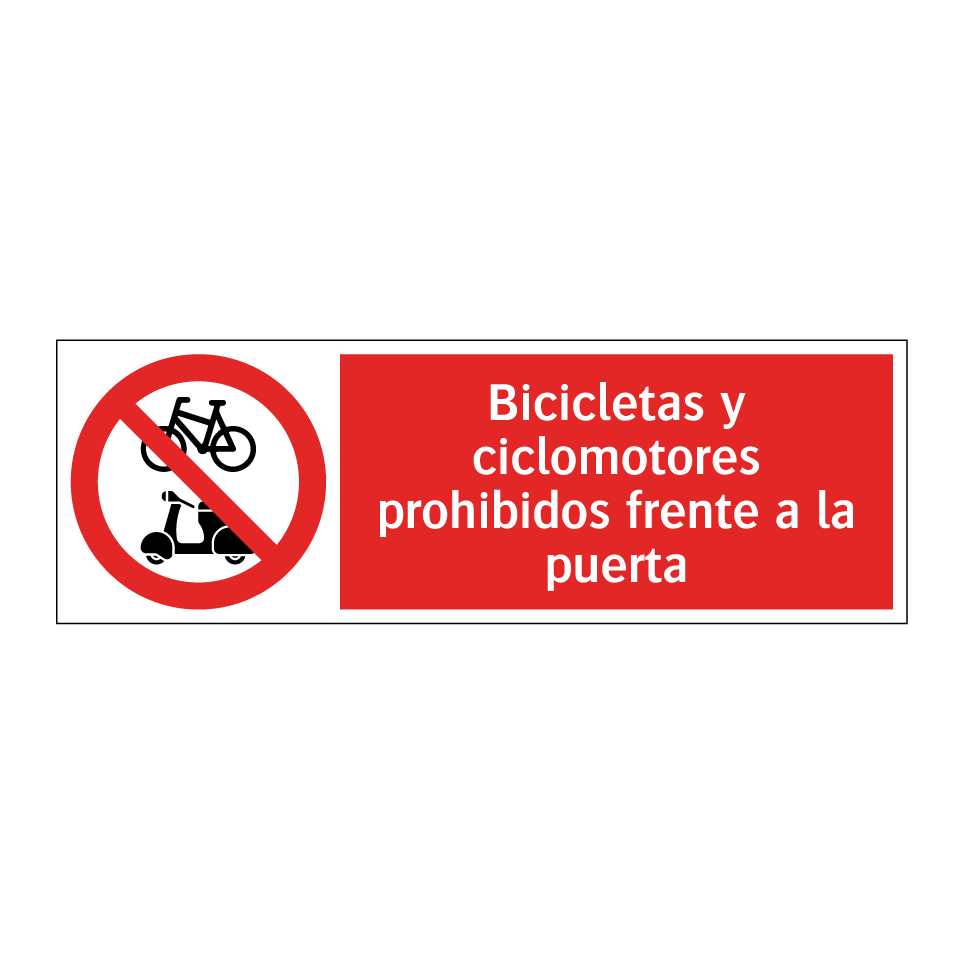 Bicicletas y ciclomotores prohibidos frente a la puerta