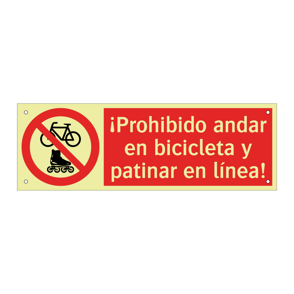 ¡Prohibido andar en bicicleta y patinar en línea!