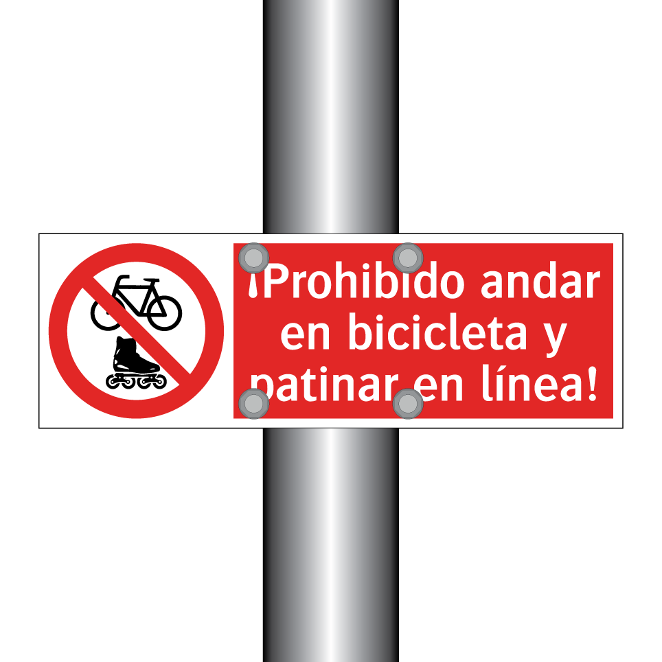 ¡Prohibido andar en bicicleta y patinar en línea!