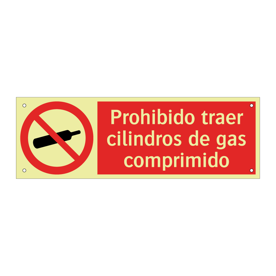 Prohibido traer cilindros de gas comprimido