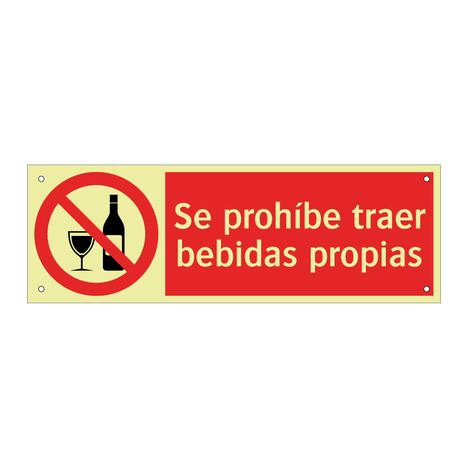 Se prohíbe traer bebidas propias