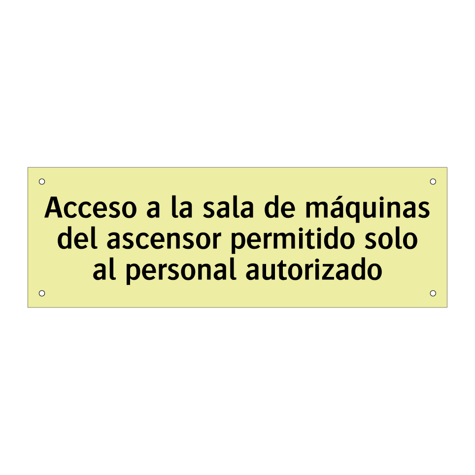 Acceso a la sala de máquinas del ascensor permitido solo al personal autorizado