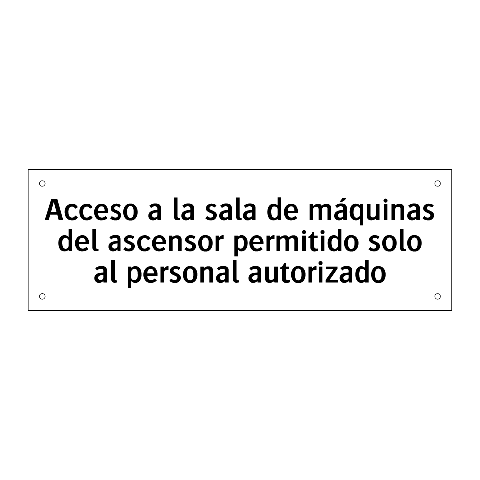 Acceso a la sala de máquinas del ascensor permitido solo al personal autorizado