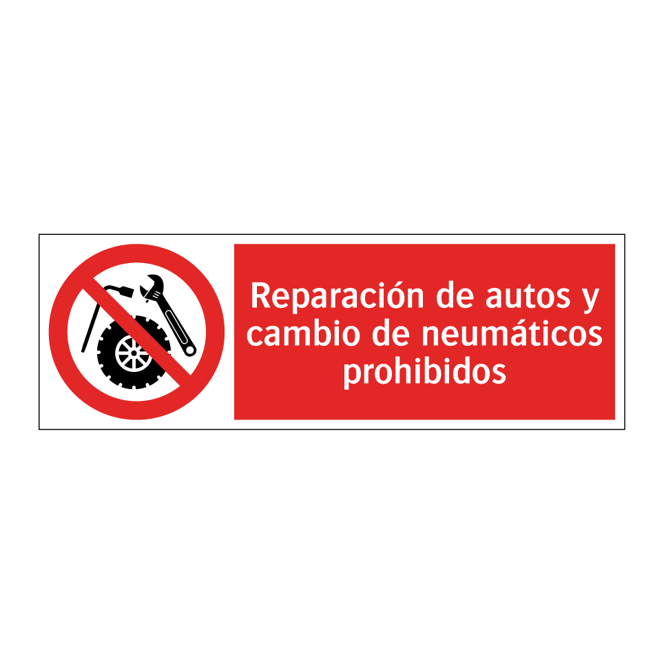 Reparación de autos y cambio de neumáticos prohibidos