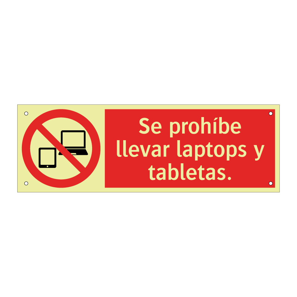 Se prohíbe llevar laptops y tabletas.