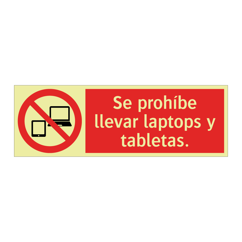 Se prohíbe llevar laptops y tabletas.