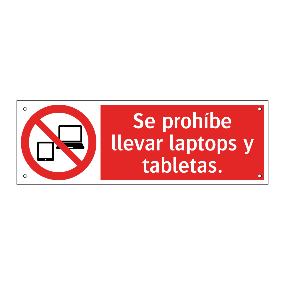 Se prohíbe llevar laptops y tabletas.