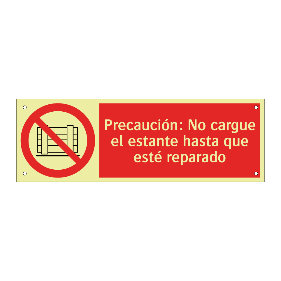 Precaución: No cargue el estante hasta que esté reparado