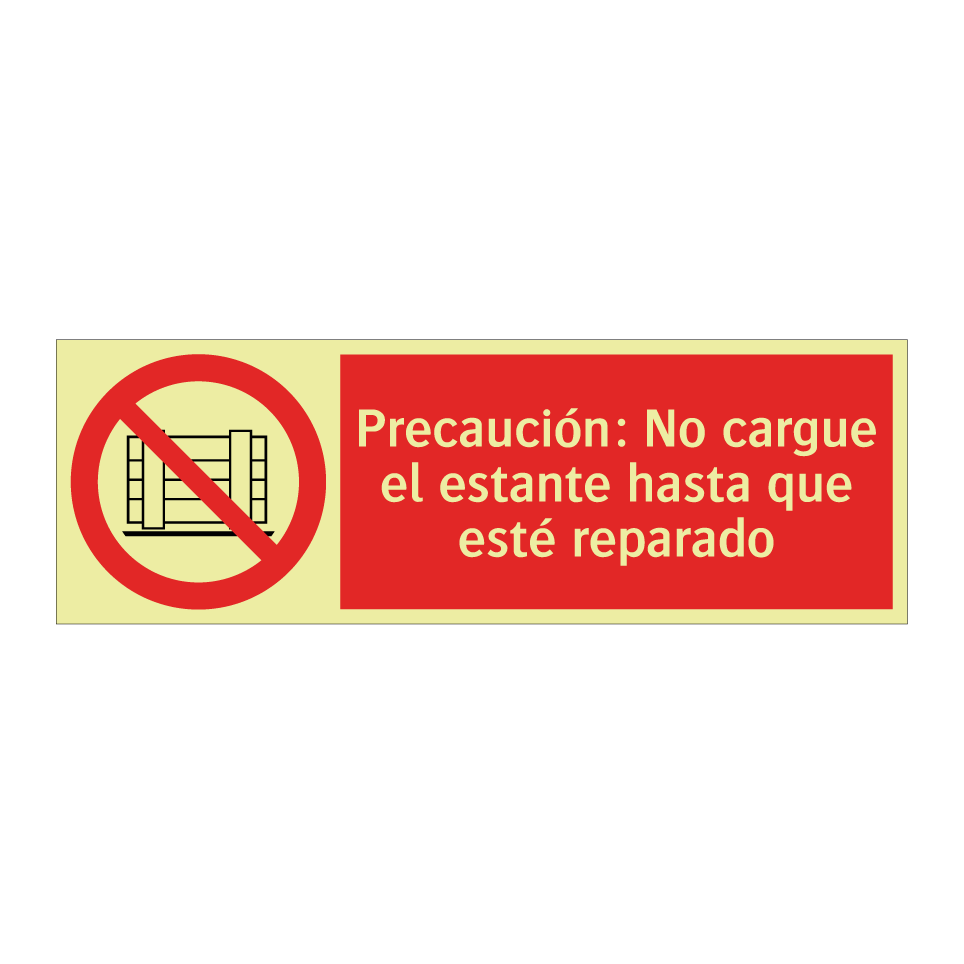 Precaución: No cargue el estante hasta que esté reparado