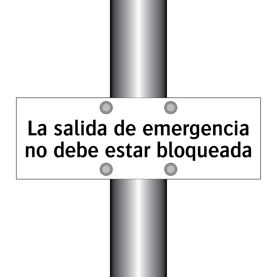 La salida de emergencia no debe estar bloqueada