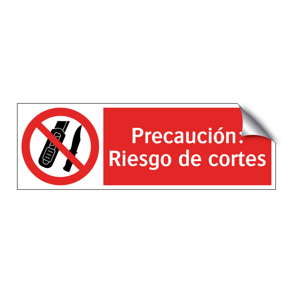 Precaución: Riesgo de cortes