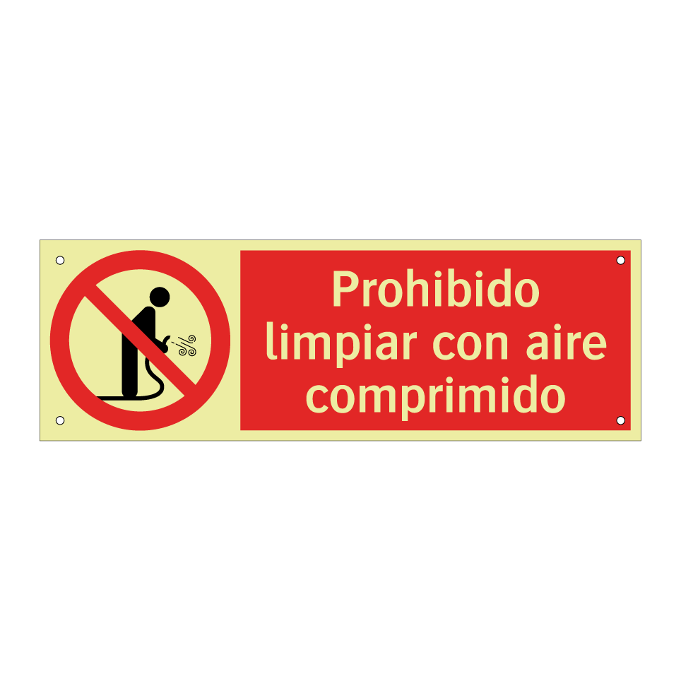 Prohibido limpiar con aire comprimido