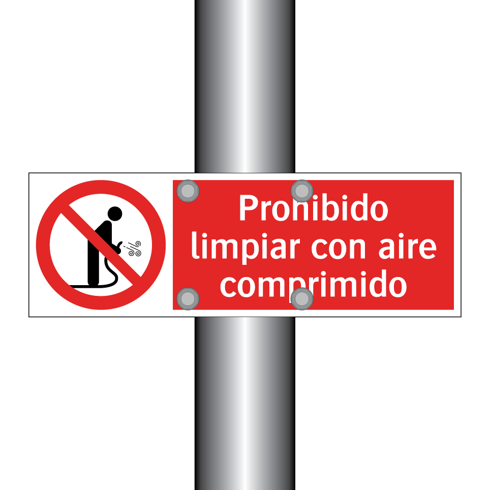 Prohibido limpiar con aire comprimido