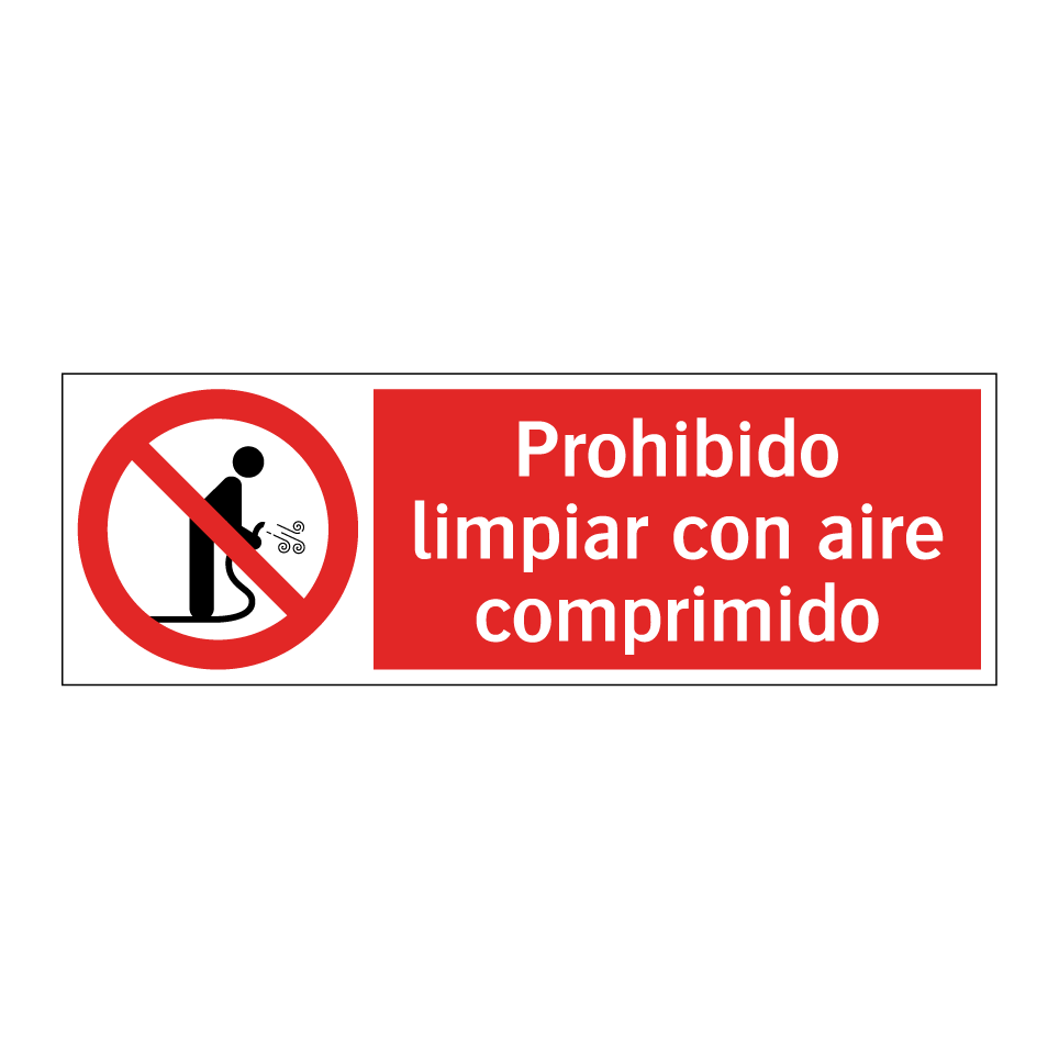 Prohibido limpiar con aire comprimido