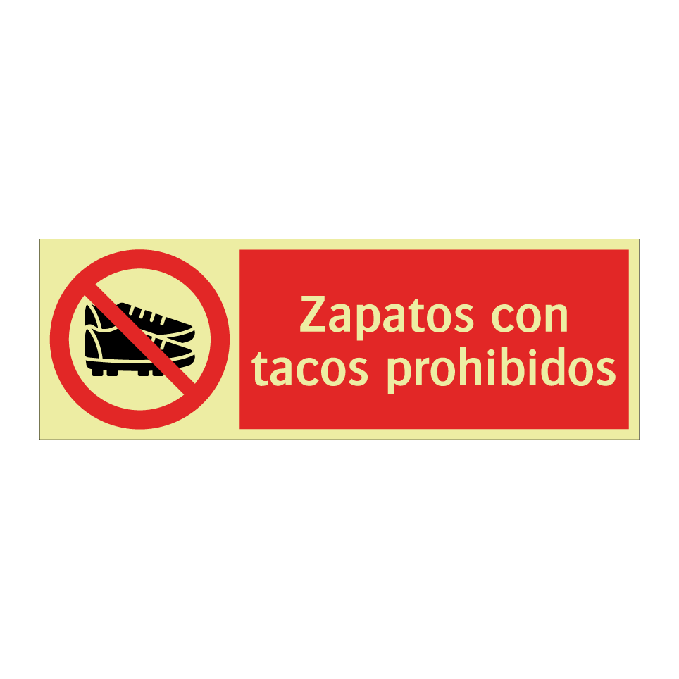 Zapatos con tacos prohibidos