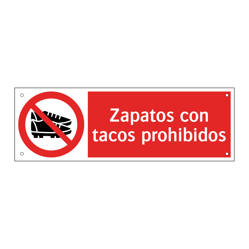 Zapatos con tacos prohibidos