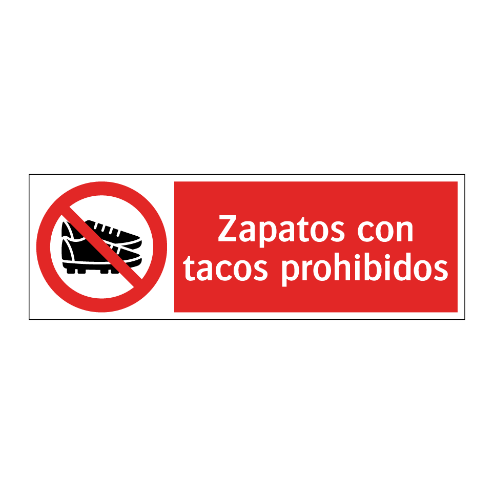 Zapatos con tacos prohibidos
