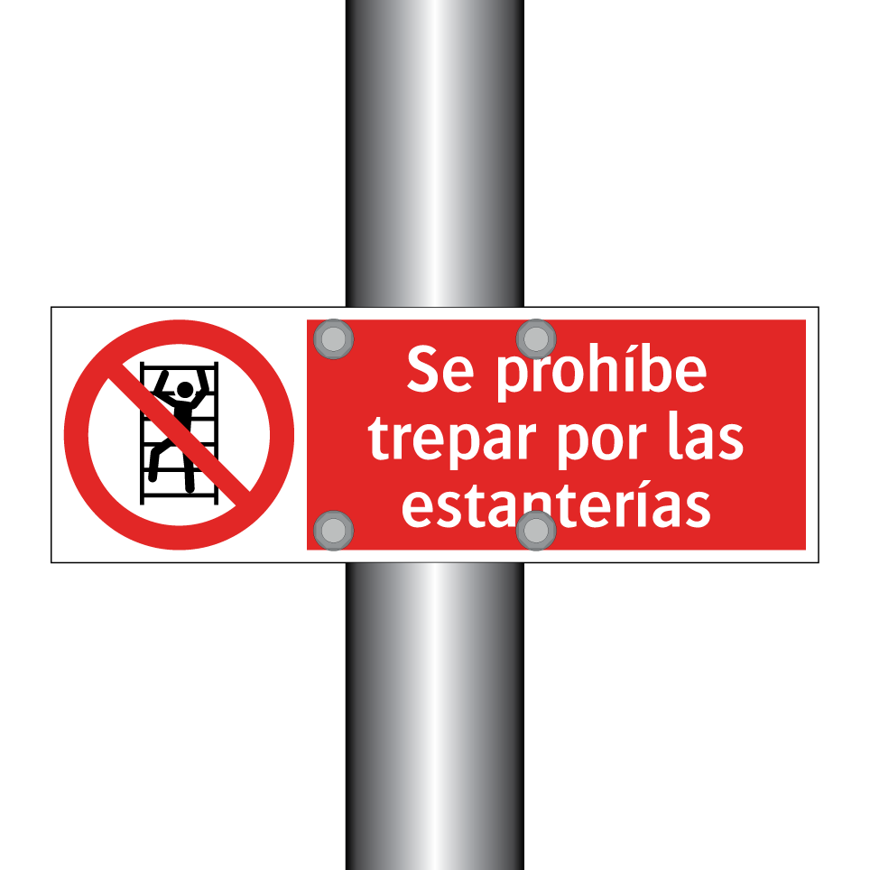 Se prohíbe trepar por las estanterías