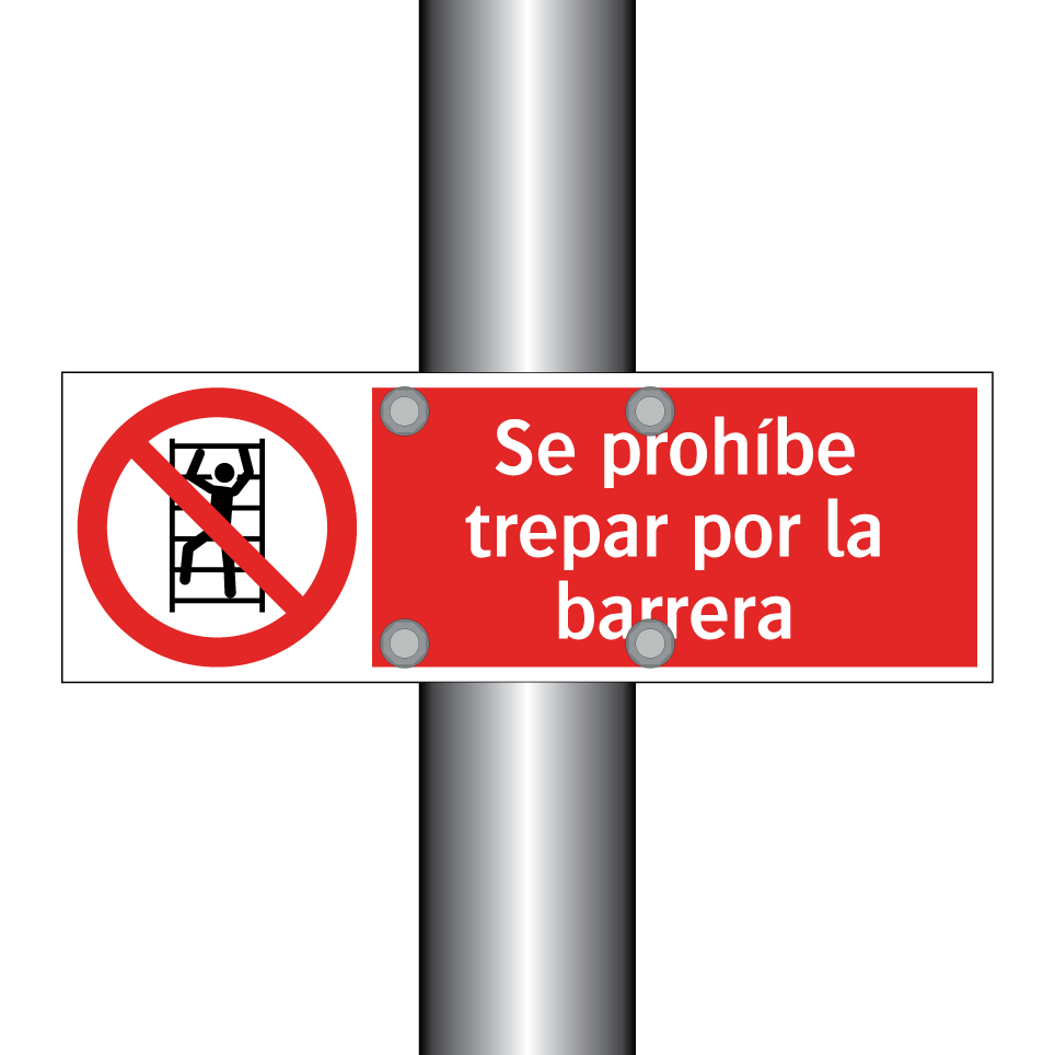 Se prohíbe trepar por la barrera