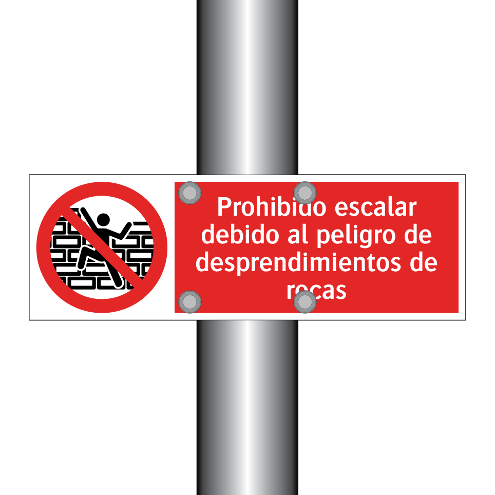 Prohibido escalar debido al peligro de desprendimientos de rocas