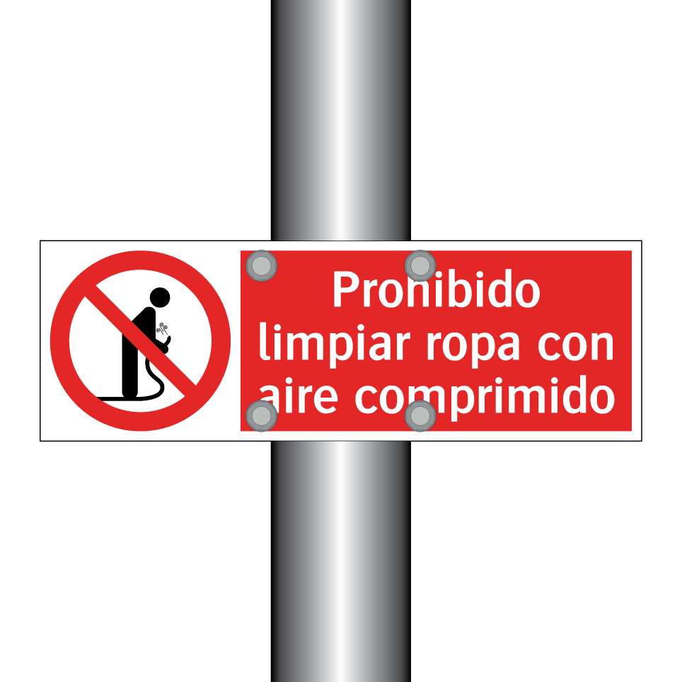 Prohibido limpiar ropa con aire comprimido
