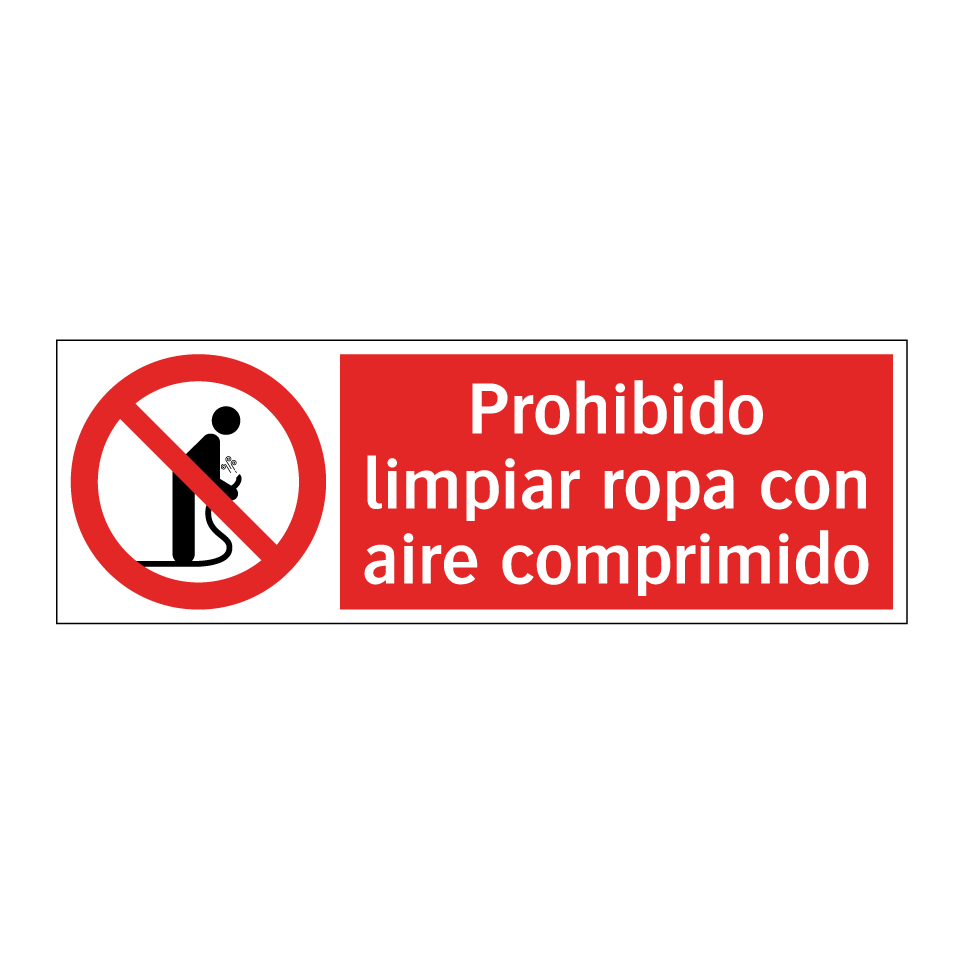 Prohibido limpiar ropa con aire comprimido