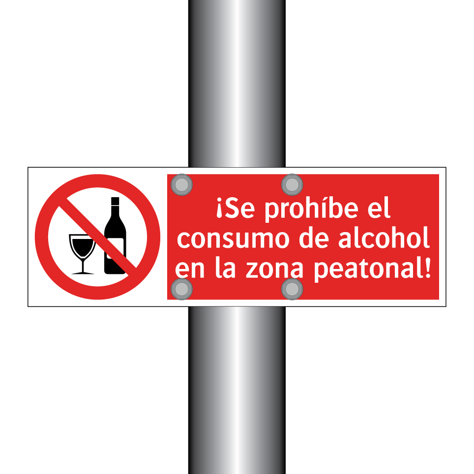 ¡Se prohíbe el consumo de alcohol en la zona peatonal!