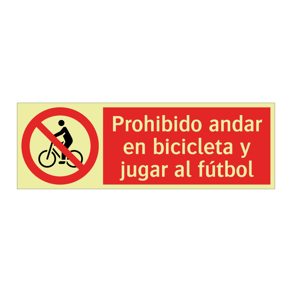 Prohibido andar en bicicleta y jugar al fútbol