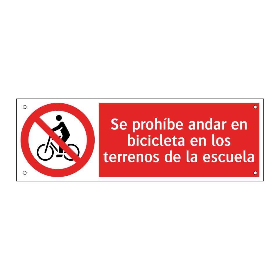Se prohíbe andar en bicicleta en los terrenos de la escuela