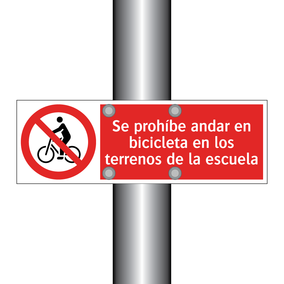 Se prohíbe andar en bicicleta en los terrenos de la escuela