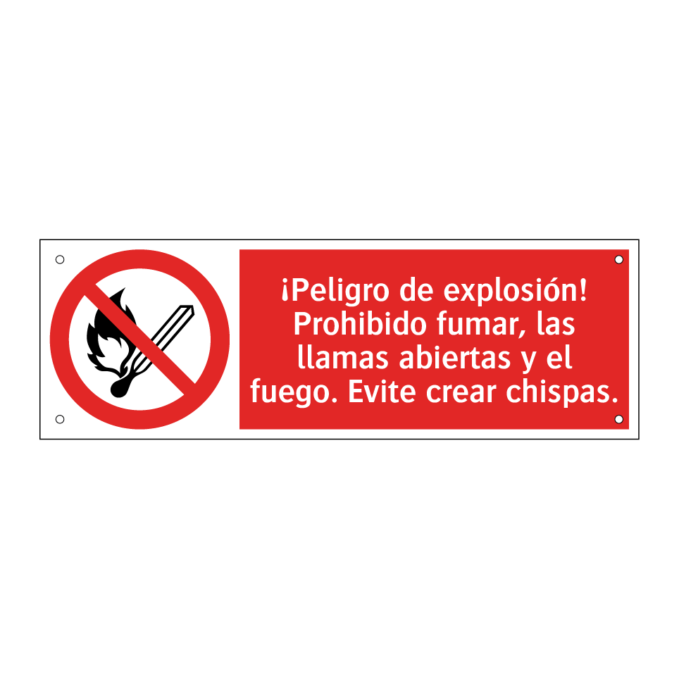 ¡Peligro de explosión! Prohibido fumar, las llamas abiertas y el fuego. Evite crear chispas.
