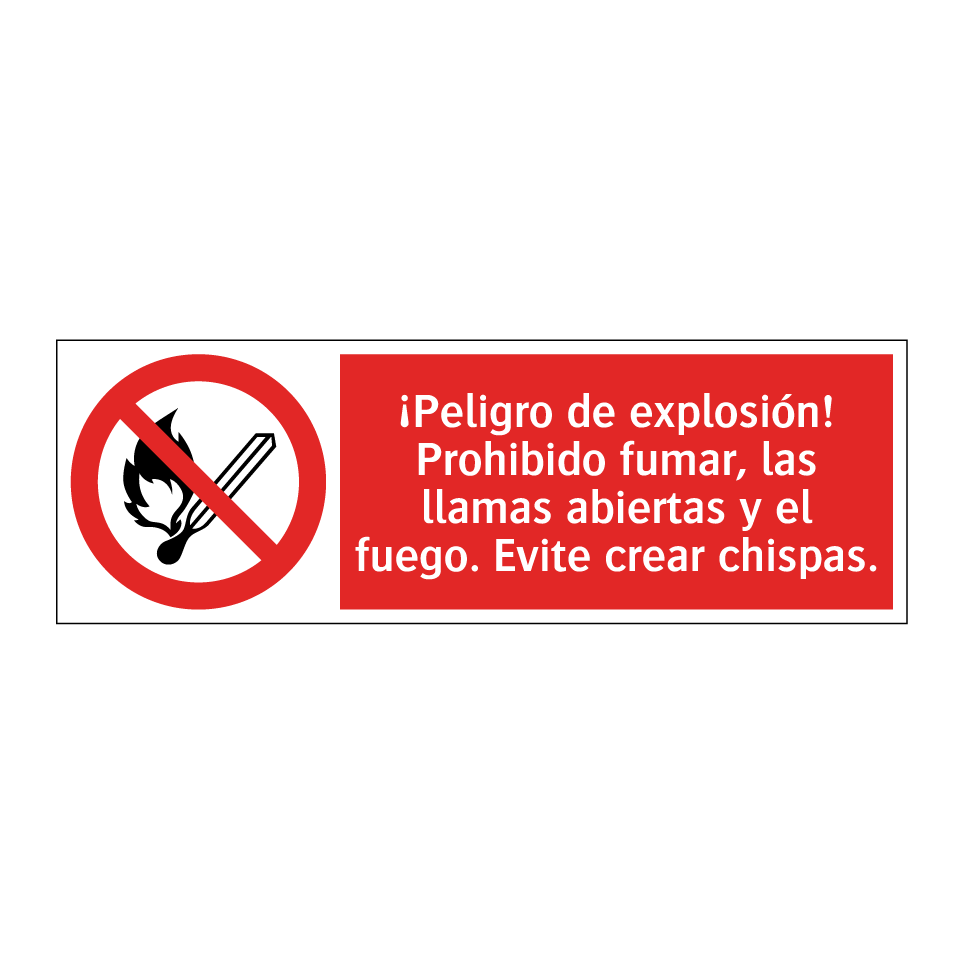 ¡Peligro de explosión! Prohibido fumar, las llamas abiertas y el fuego. Evite crear chispas.