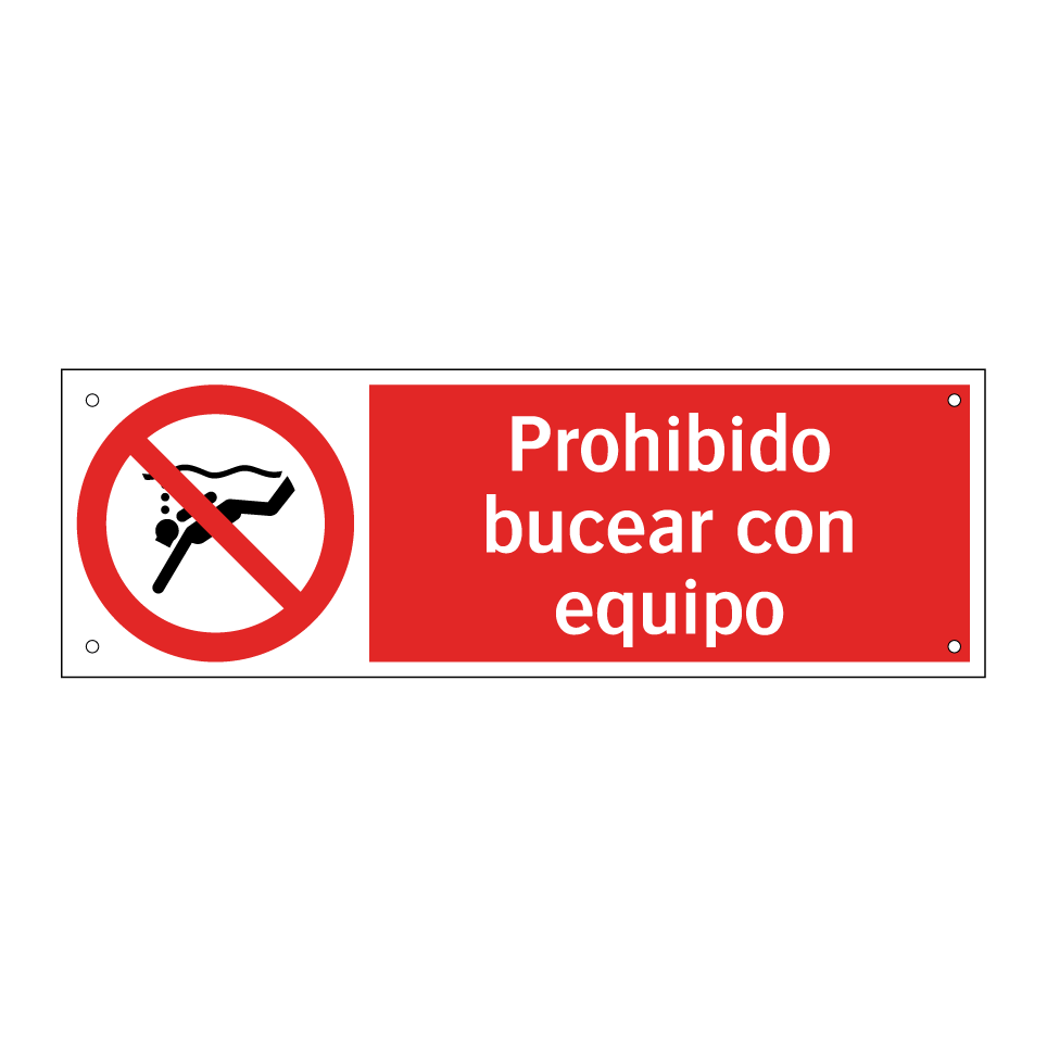 Prohibido bucear con equipo