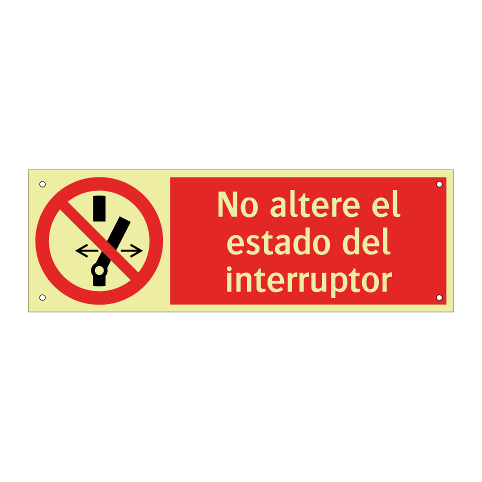 No altere el estado del interruptor