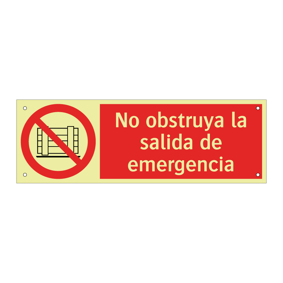 No obstruya la salida de emergencia