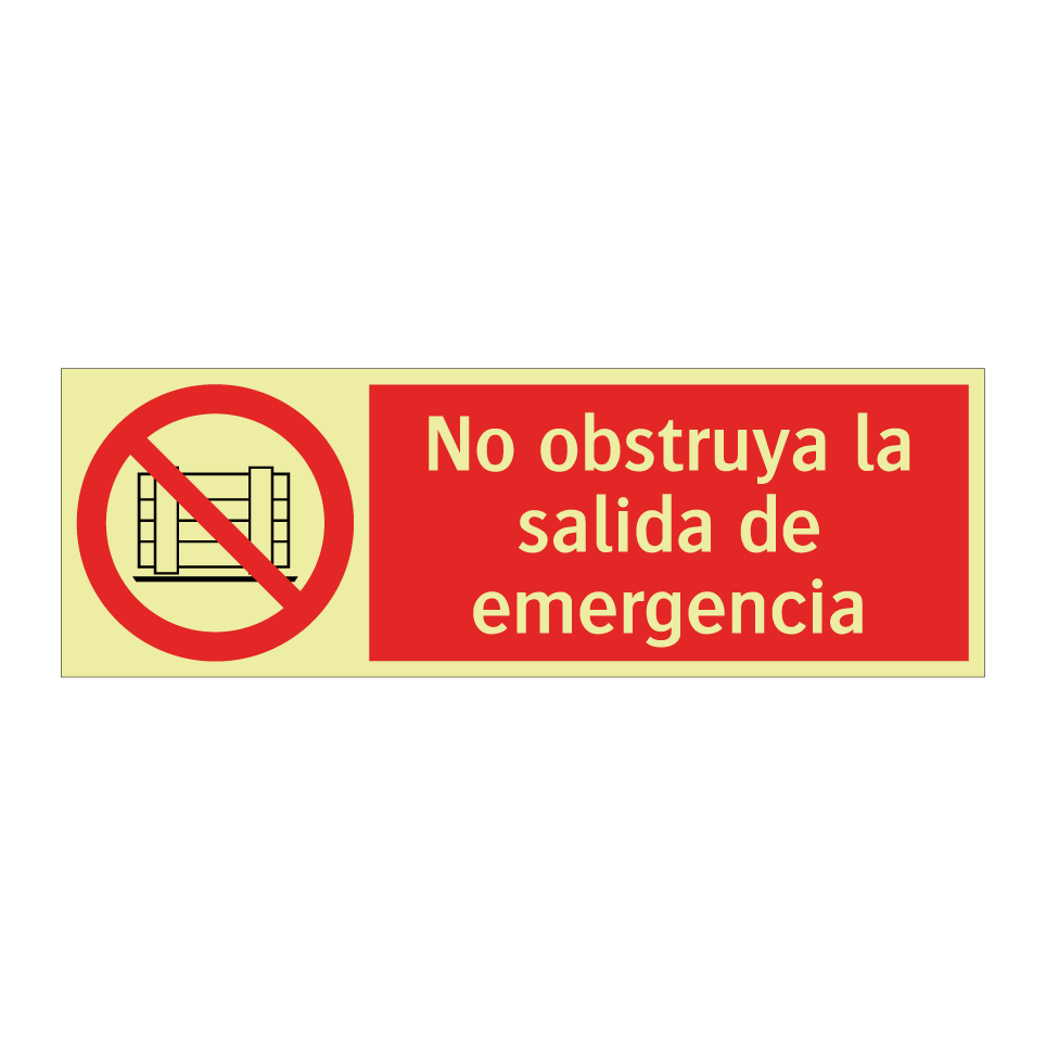 No obstruya la salida de emergencia