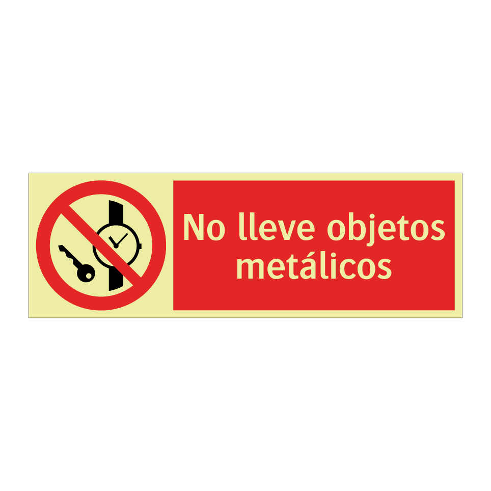 No lleve objetos metálicos