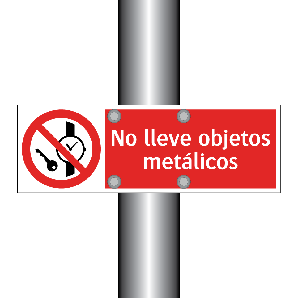 No lleve objetos metálicos