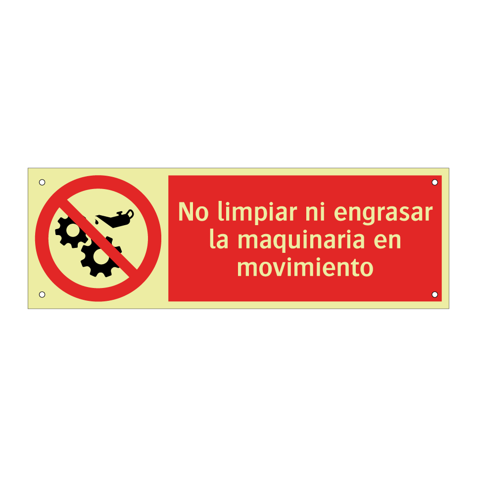No limpiar ni engrasar la maquinaria en movimiento